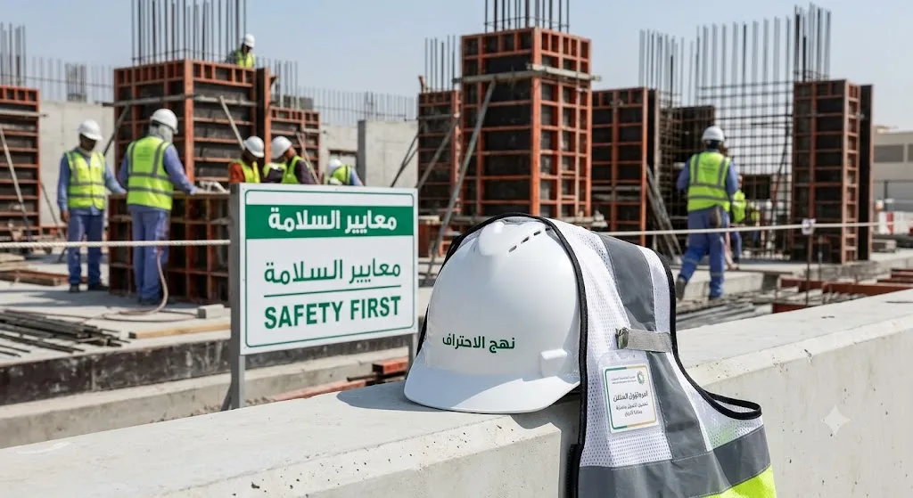 معايير السلامة لمكتب نهج الاحتراف المطبقة في المشاريع الهندسية وكيف يتم تطبيقها لحماية الأرواح وتحصين الأصول العقارية